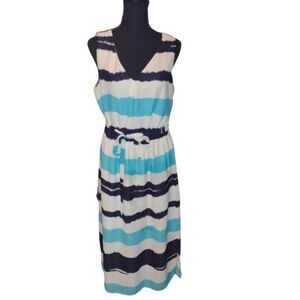 Nine West Sz 10 women dress with stripes of blues new with tags